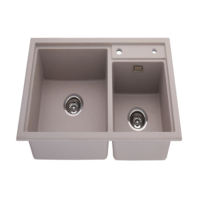 Double Bowl Above Counter Artificial Quartz Stone Composite Granite Sink