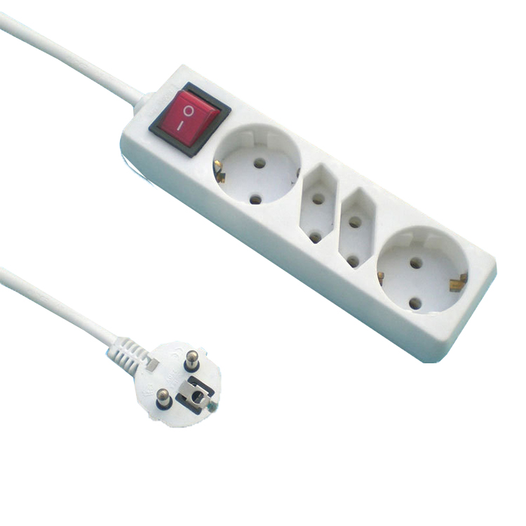 European 6 Gang Electric Extension Socket 3 Way Socket with Customized Functions