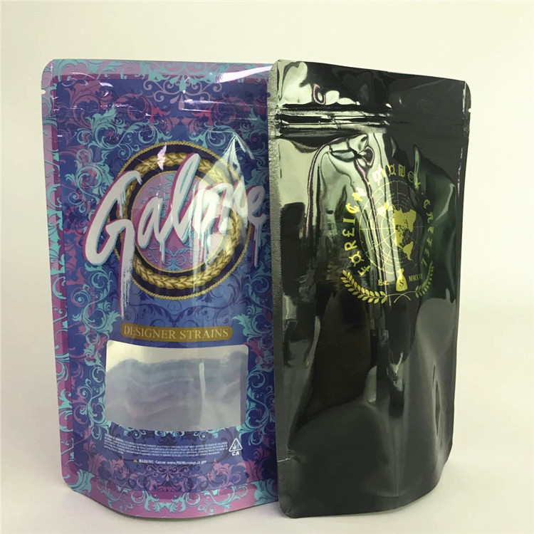 Clear Front Gravure Printing CMYK Color Plastic Holographic Bags