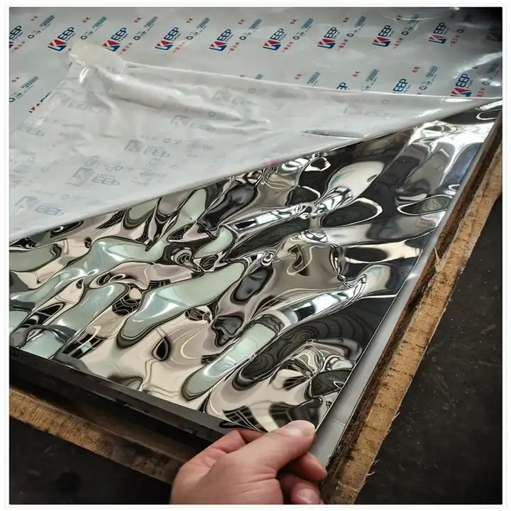 SS 304 Water Ripple Decorative Stainless Steel Sheet PVD Colour Stainless Steel Plate