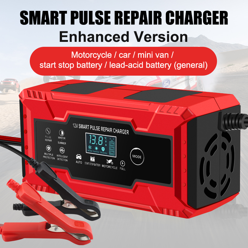 125W Output Power Full Intelligent Automatic Repair Battery Charger for 12V 10A Quick Charging Car Battery and Motorcycle