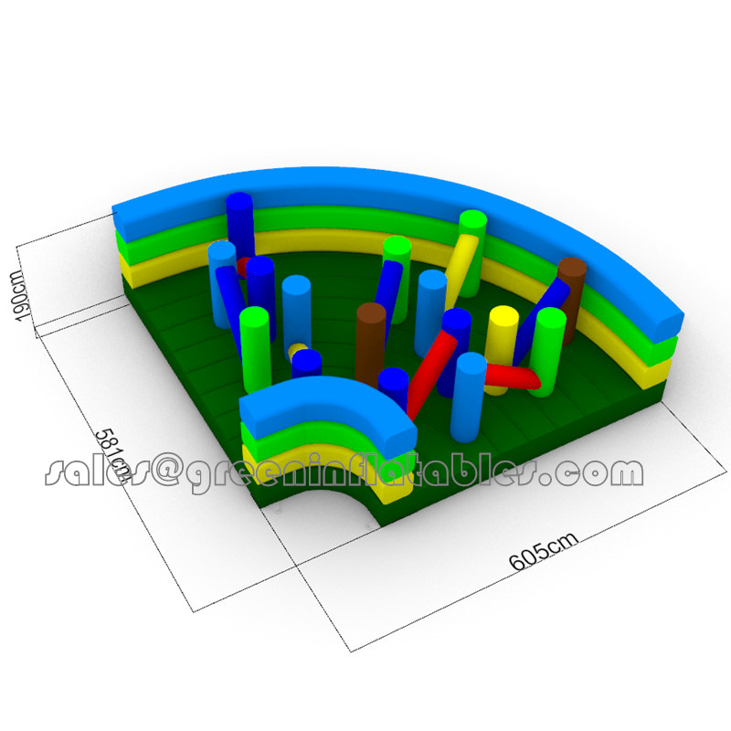 Best Lead Free Pvc Tarpaulin Material Custom Inflatable Obstacle Course Equipment Trampoline Amusement Theme Park