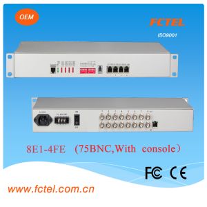 console managed Interface converter of 8e1 to 4FE protocol , with AC DC power