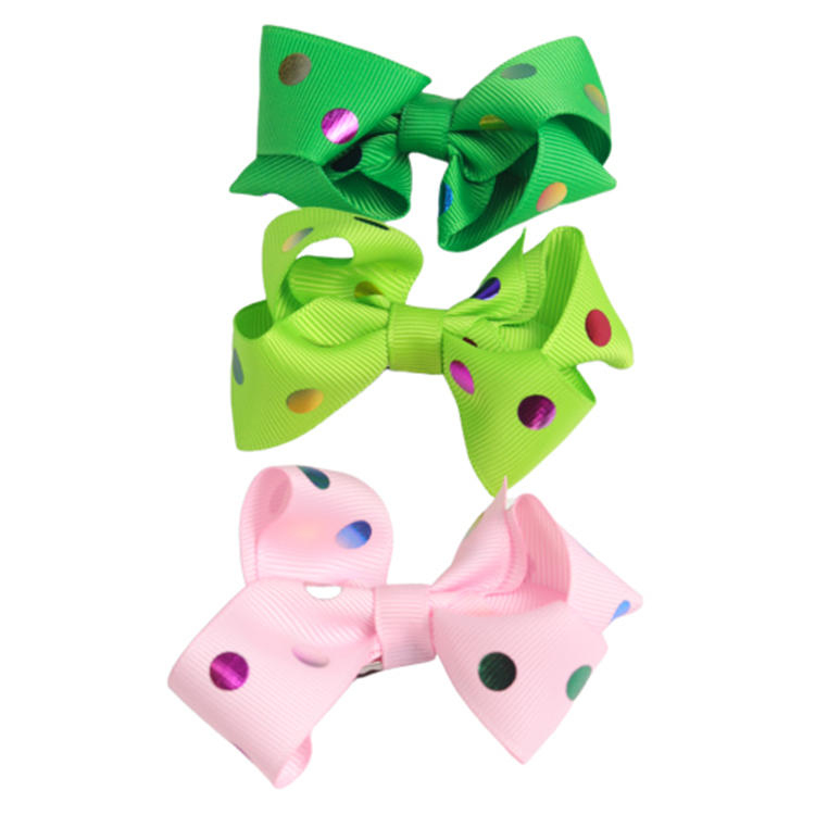 Various Color Girls Hair Ribbons , Butterfly Shape Fancy 3 Inch Hair Bows