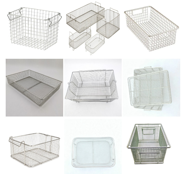 Disinfection Rectangular Wire Mesh Basket Metal For Sterilization