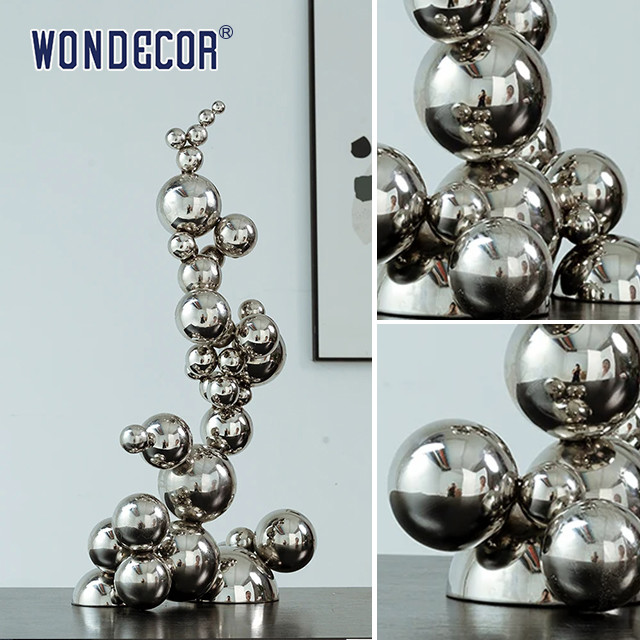 Indoor Abstract Art Decoration Metal Stainless Steel Ball Sculpture