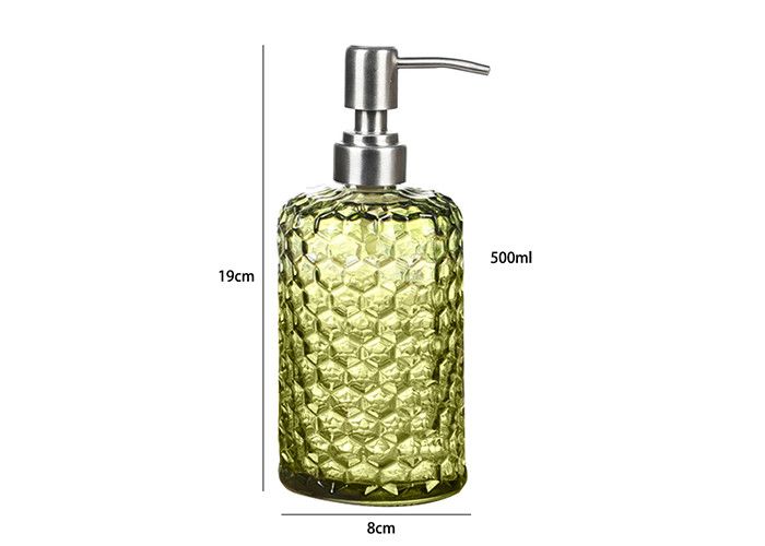 Empty Glass Hand Sanitizer Bottle / Hair Shampoo Bottle With Lotion Pump