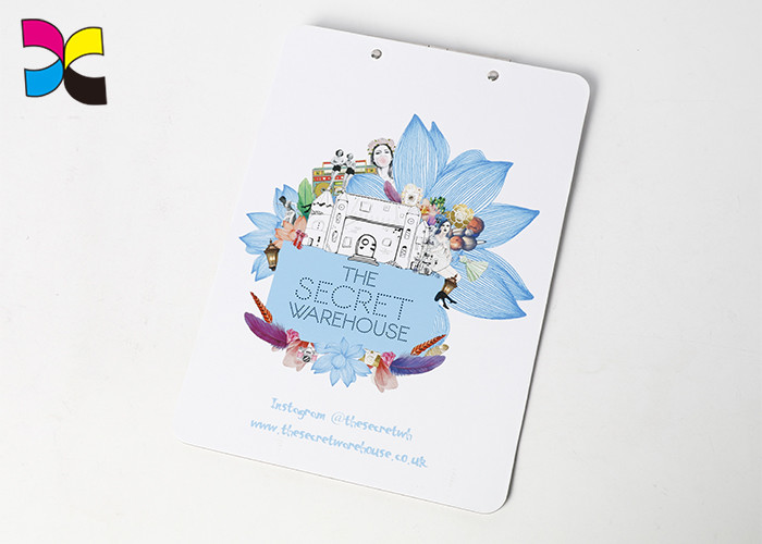 Cardboard Back Colorful Printed File Folders With Clip Glossy / Matt Lamination