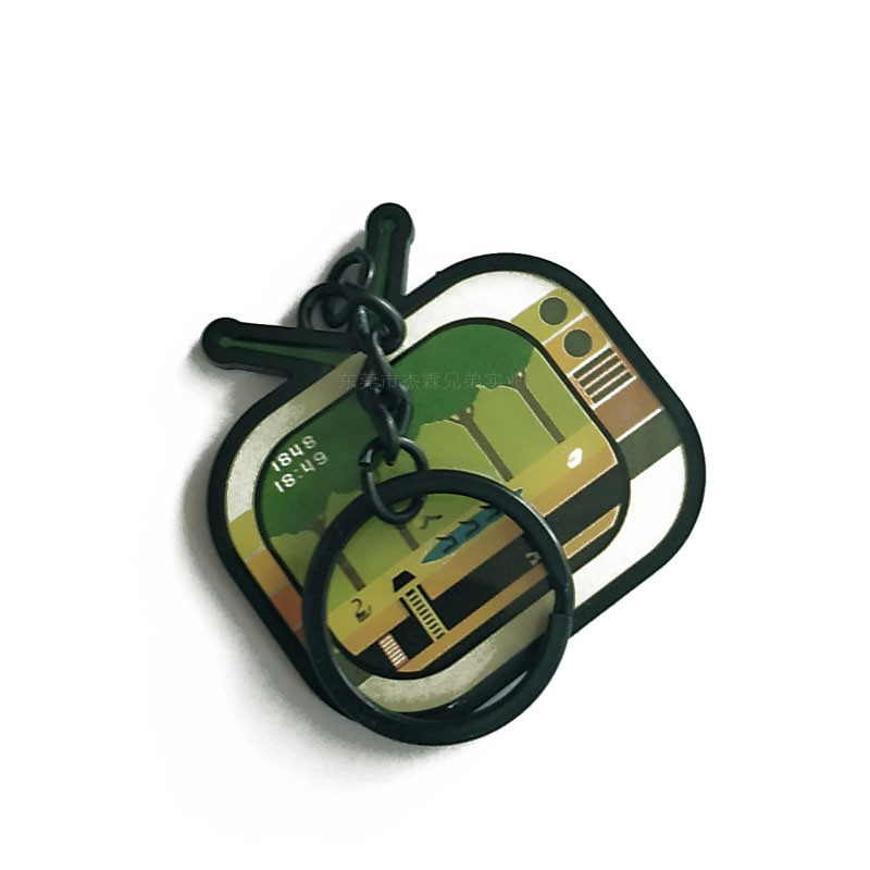 Cartoon Laser Logo Metal Key Ring TV Shape Zinc Alloy For Children Gifts