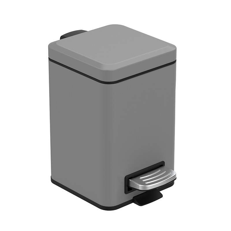 5L Square Foot Pedal Waste Bin Stainless Steel Trash Can Metal Garbage Can for Office Hotel Home Customized