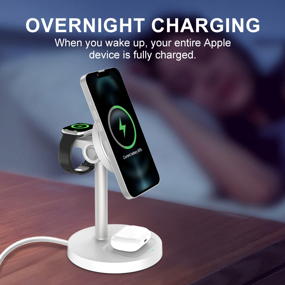 S11 3 in 1 Magnetic Wireless Charging Stand Durable ABS PC Material