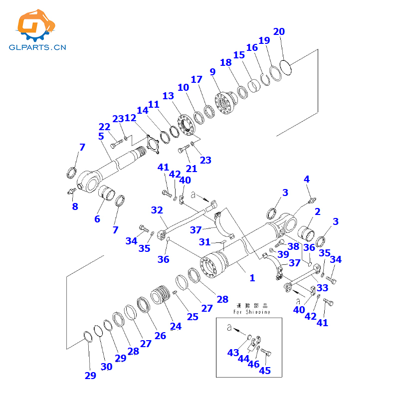 707-01-XT861 707-01-XT862 Hydraulic PC400-7 Bucket Cylinder for Komatsu Excavator Parts Manufacturer