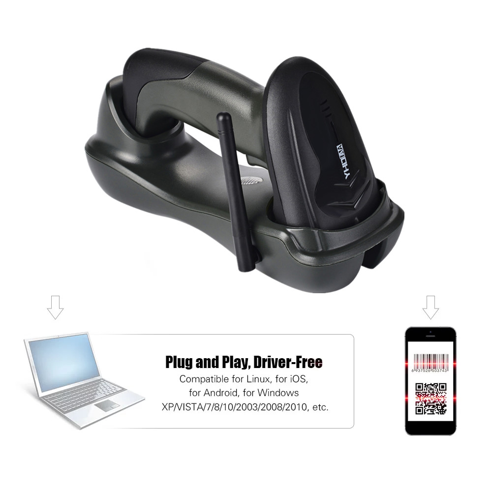 Wireless 2D Barcode Scanner 433MHZ QR Code Reader Machine For Warehouse