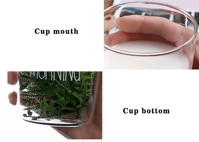 400ml Clear Personalized Glass Cup For Breakfast Water Juice Milk