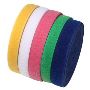 Customized nylon polyester self adhesive hook and loop strap