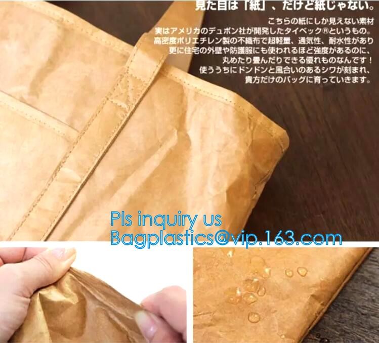 Custom Tyvek Paper Zipper Cosmetic Makeup Bag With Leather Handle,untearable tyvek zipper cosmetic bag,Environmentally f