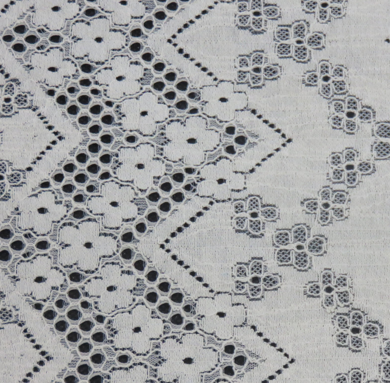Floral Line Holes Cotton Nylon Lace Fabric For Ladies Dressing 150CM Width