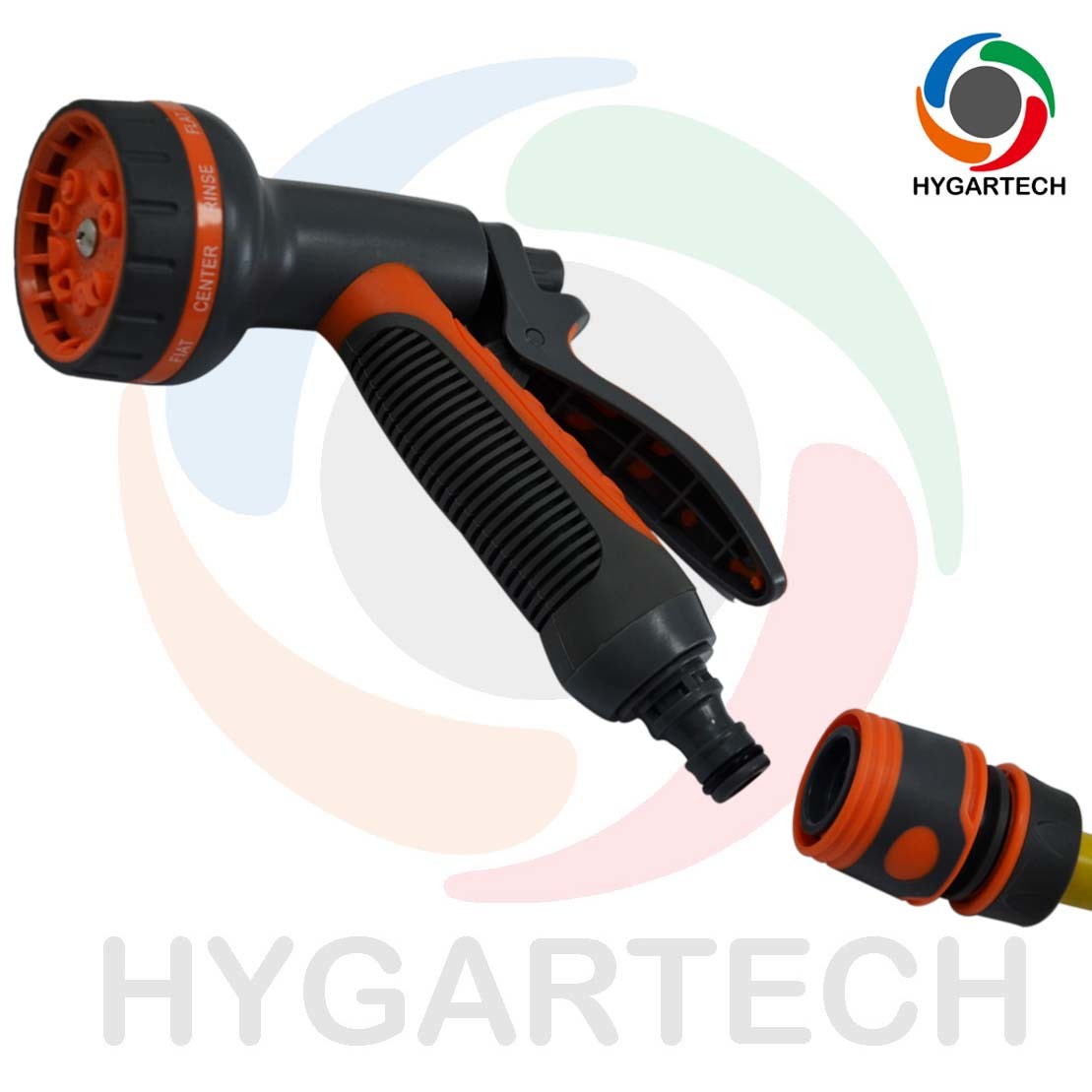 Garden 8 Function Spray Nozzle with Click Quick Connect Coupling and Hose Connector ,Gardening and Horticulture