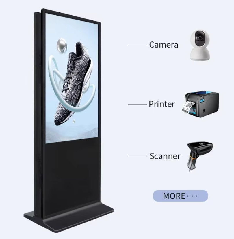 Digital Signage Smart Kiosk Vertical Totem Floor Standing Touch Screen LCD Advertising Display with Fast 6ms Response Time