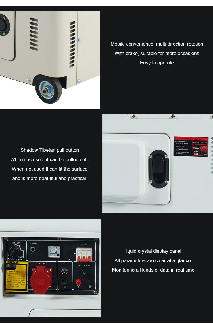 5/6/8/9kw Silent Diesel Generator Set Household Emergency Power