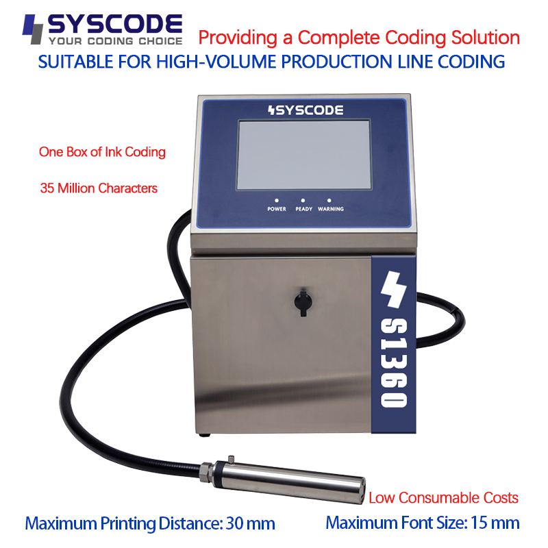 CIJ Printer for Juice Production Lines - IP66 rated inkjet coder specifically