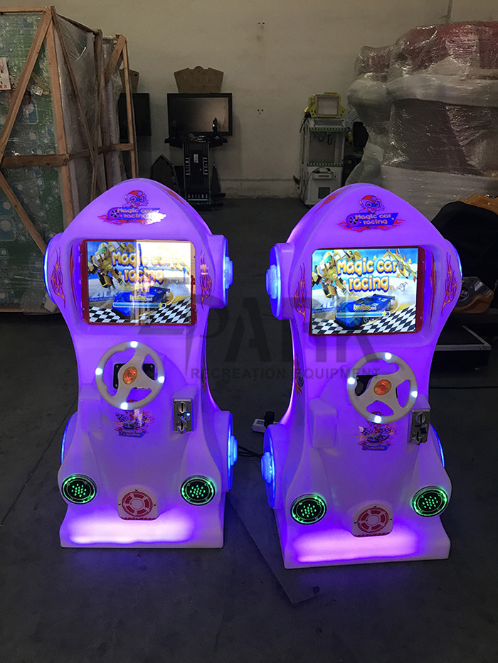 Amusement Children Car Racing Game Machine With Alloy Steel Structure