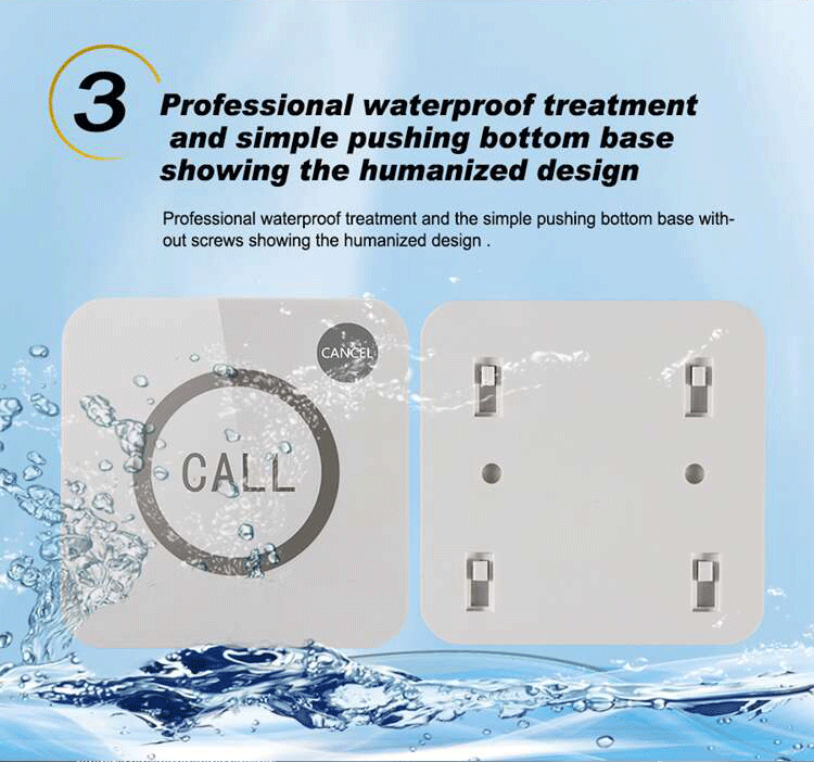 guest call waiter device fully waterproof hotel call bell