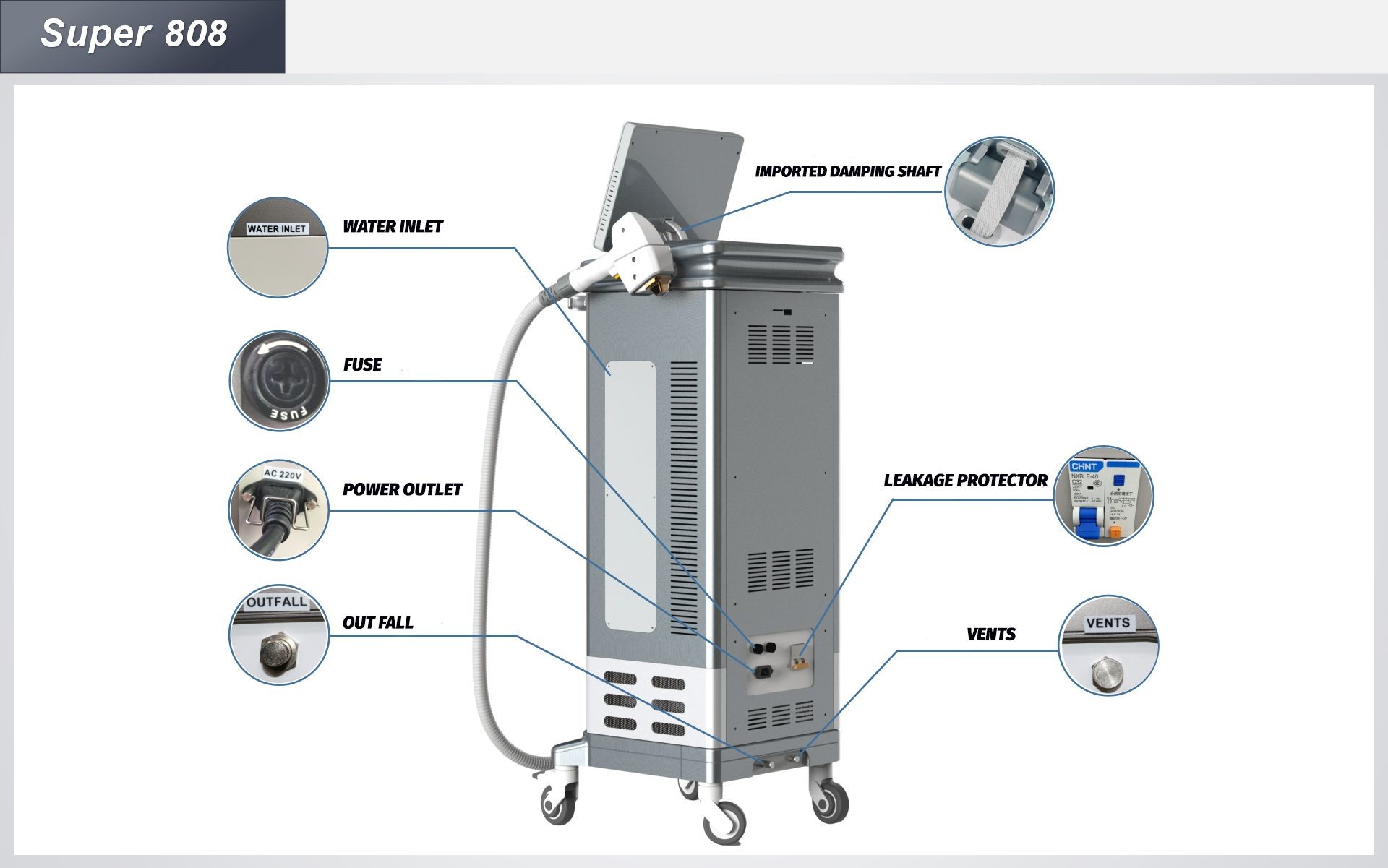 Salon 808nm Diode Laser Hair Removal Machine With Efficient Skin Cooling System