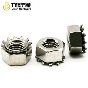 China Galvanized Nut With Lock Washer , SUS304 M6 Nylon Lock Nut Kep Nut on sale