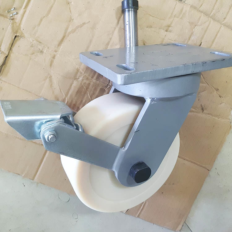 8x3 Inch Super Heavy Duty Nylon Casters With Brake Wide Wheel Lockable Trolley Wheels