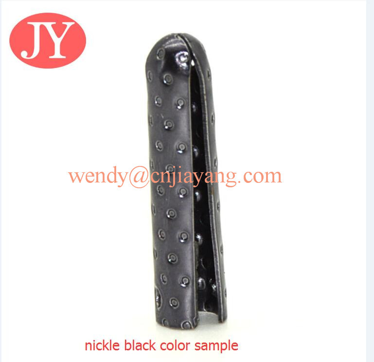 jiayang silver plating 25mm 4 dots metal aglet end caps tips