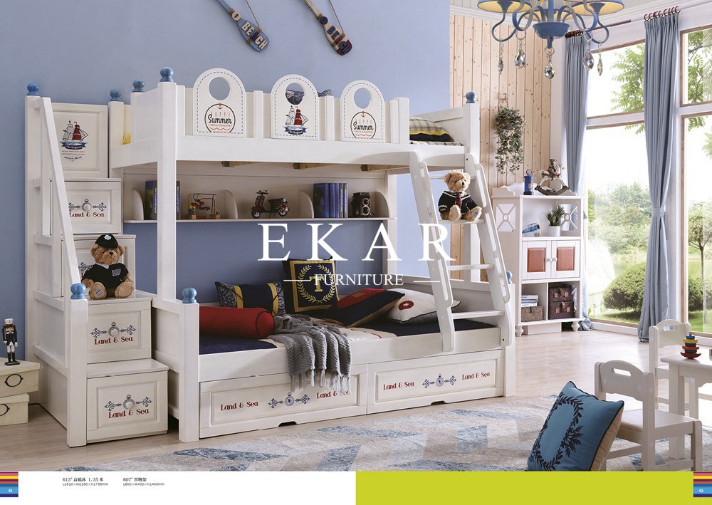 Mediterranean White Clothes cabinet American country wooden wardrobe
