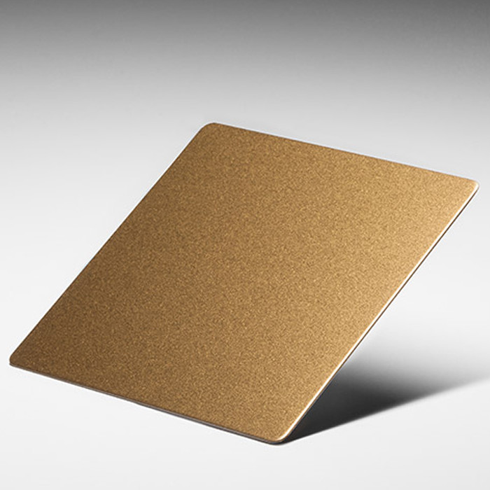 304 Bead Blasted Stainless Steel Sheet Gold Mirror PVD 1.2 x 1219 x 2438mm