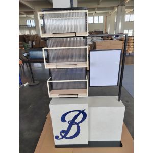 AT-0265 Display Shelves with Wood Base Adjustabe Shelves for Stores 29.8"(L) x