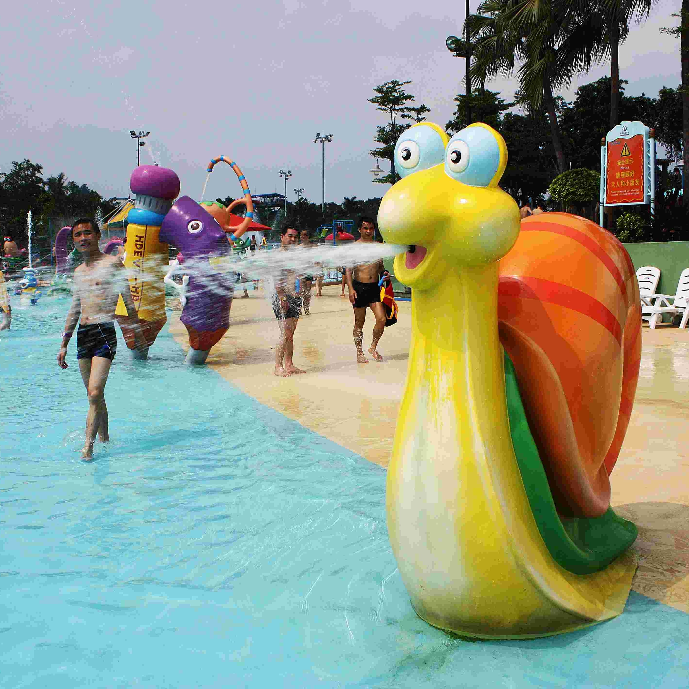 Water Spray Parks Outdoor Water Play Equipment With Cartoon Animal Shaped for Water Park