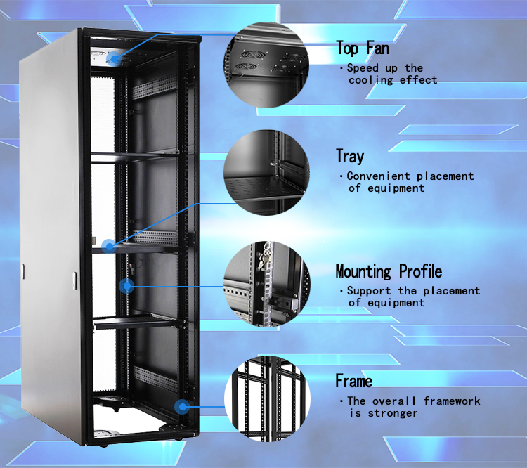 Network Server Rack Cabinet Nine - Folded Degree Of Protection IP20 Exquisite