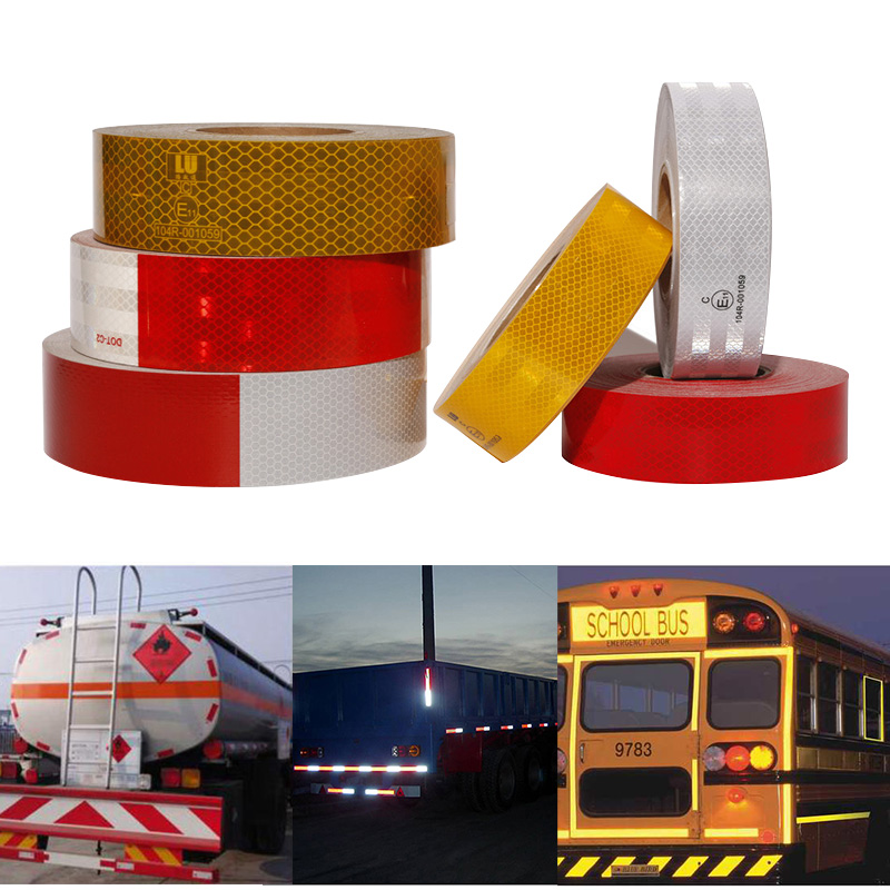Truck Emark 104R ECE Reflective Tape White Yellow Red Self Adhesive For Vehicle Safety