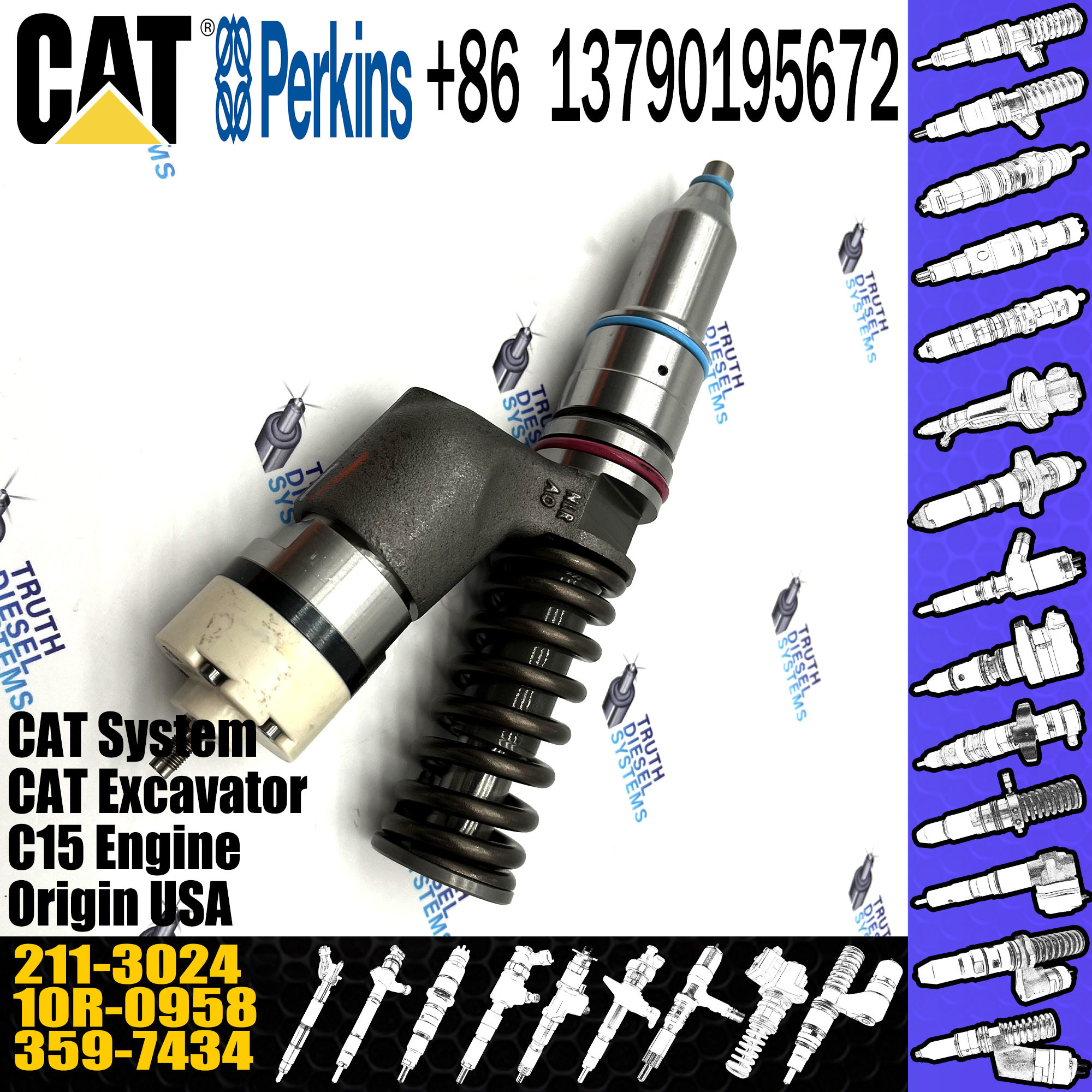 CAT Diesel Fuel Common Rail Injector Parts 211-3024 10R-0958 10R-8502