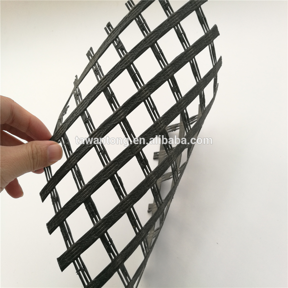 Polyester Geogrid CE / ISO9001 / SGS Certified for Road Construction and Retaining Wall