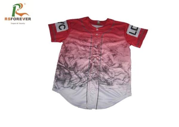 White 100 Polyester Baseball Jerseys , Custom Sublimated Baseball Jerseys With