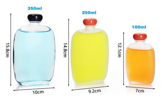 100ml Flat Square Airtight Glass Juice Container Bottles For Beverage Storage