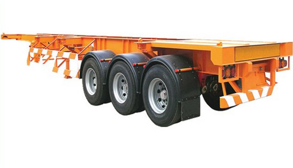 1100R20 Tire 60 Ton Capacity Flat Bed Semi Trailer With 12 Twist Container Locks