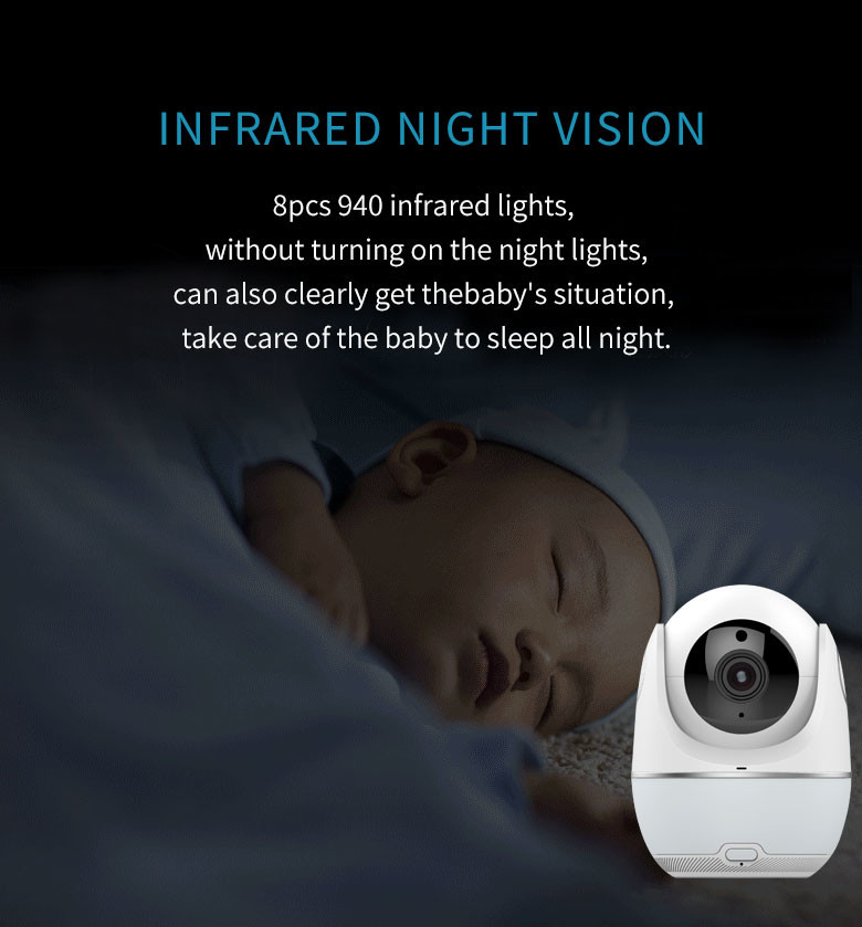 IR 720P Baby Monitor 4000MAh Built In Speaker Mic Big Size HD Screen 940 Wifi Pet Camera