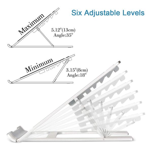 Grey Anodizing Angle Adjustable Notebook Folding Stand For Improved PC