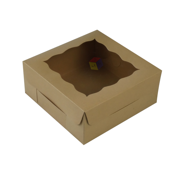 Food Grade Folding Cake Boxes With Window Paperboard Material Recycled