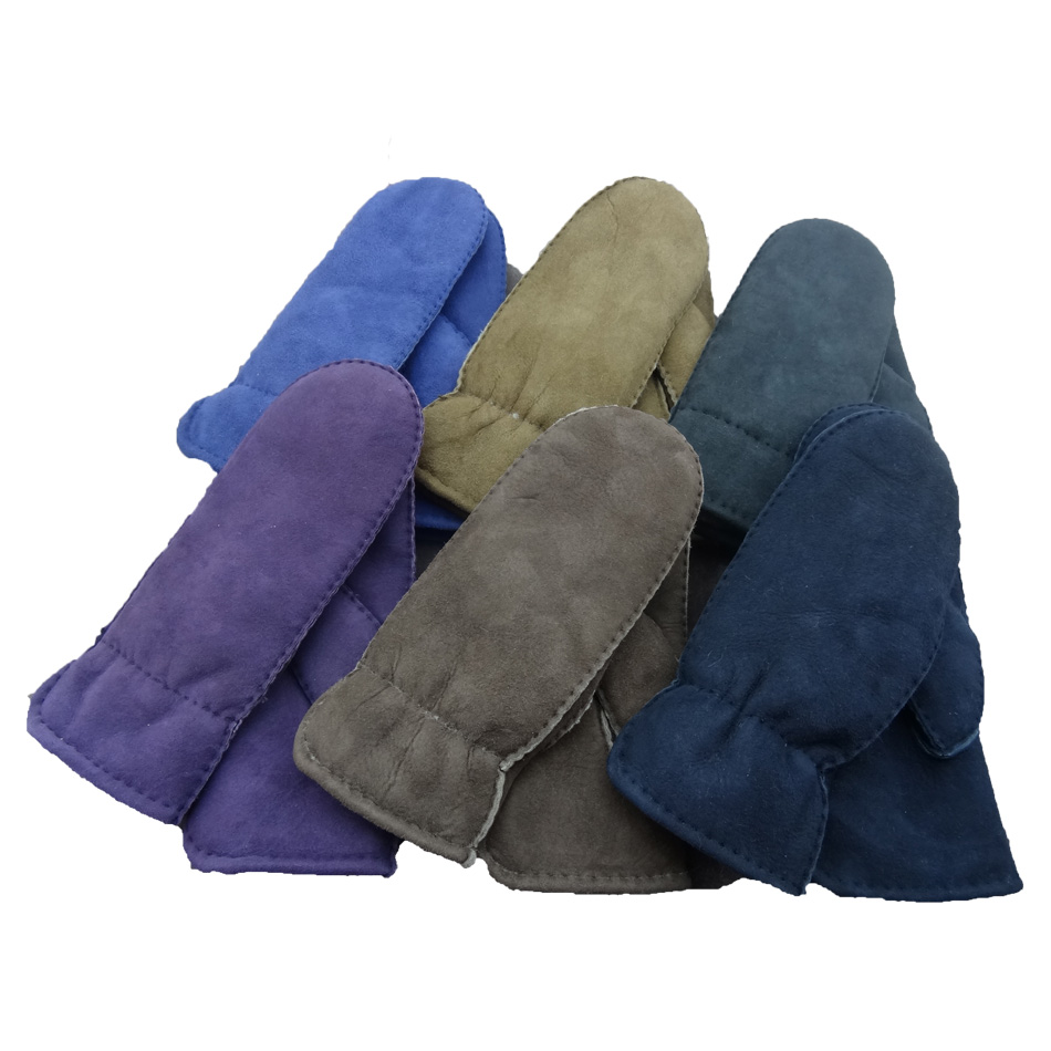 Fashion Fur skin double face mitten sheepskin gloves leather gloves for women