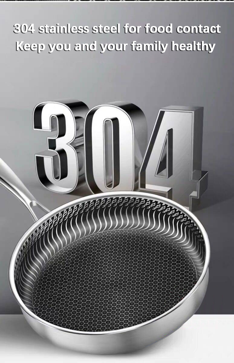 Wholesale Frying Pan Cookware Set Hot Sale Honeycomb Non-stick Stainless Steel Frying Pans & Skillets