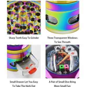 Sharp Teeth Abrader 4 Chambers Herb Spice Grinder