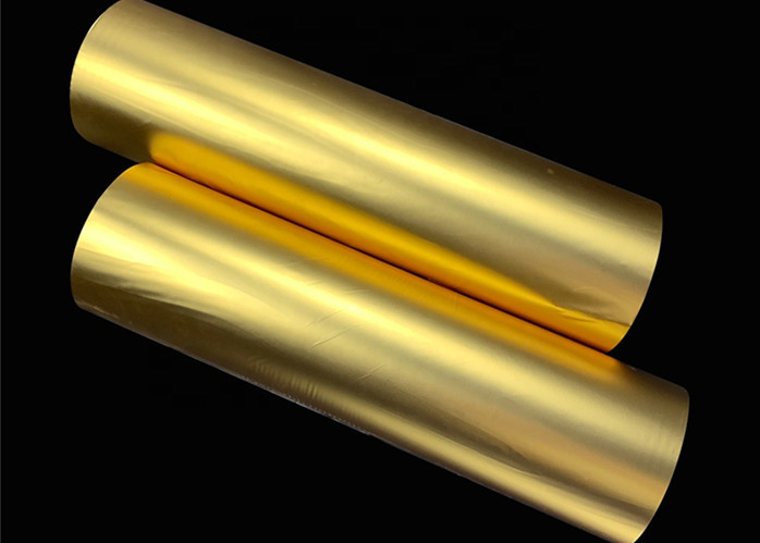 High-strength tear-resistant metallization hot-pressed composite film (gold and silver two-color aluminum-based PET coil)