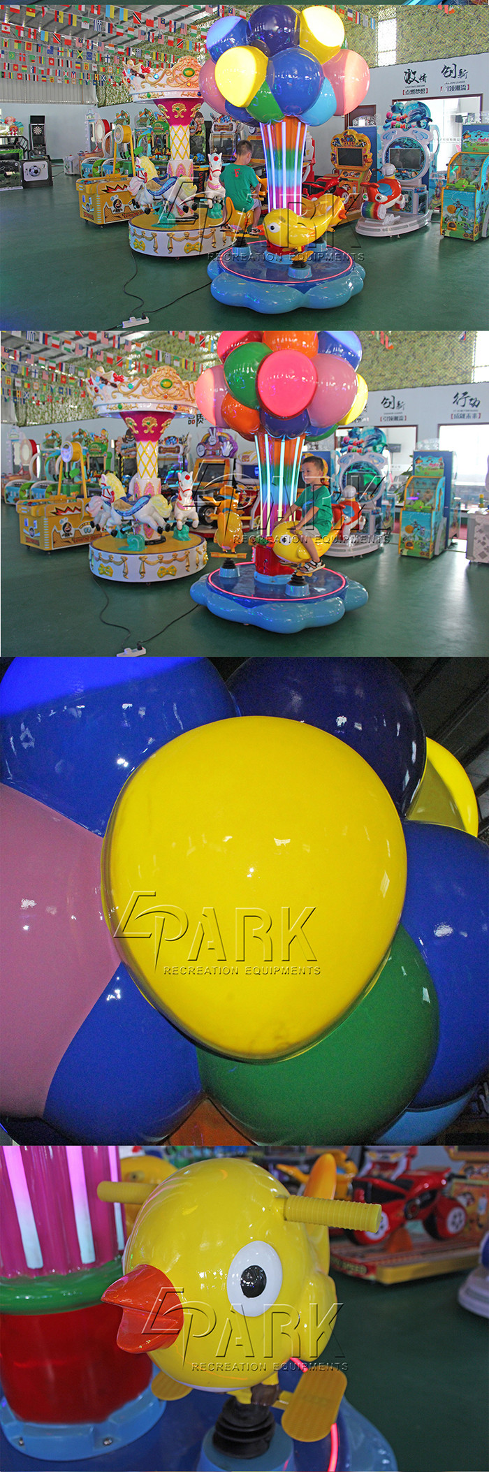 Birds Style Carousel Kiddie Ride / Coin Operated Merry Go Round Swing Machine